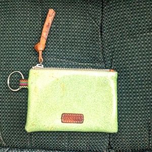 Consuela lime green sparkle pouch